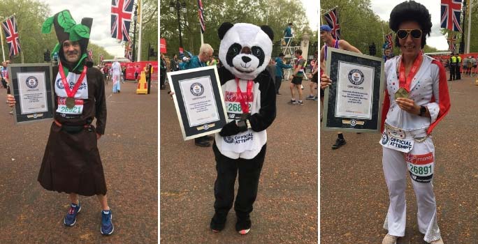 Kỷ lục Guinness trang phục kỳ lạ ‘nổ như mưa’ tại London Marathon 2019